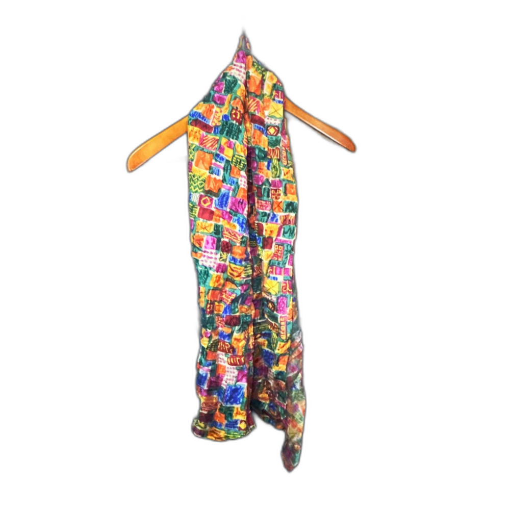 Patchwork Print Colorful Scarf - Picture 2 of 4